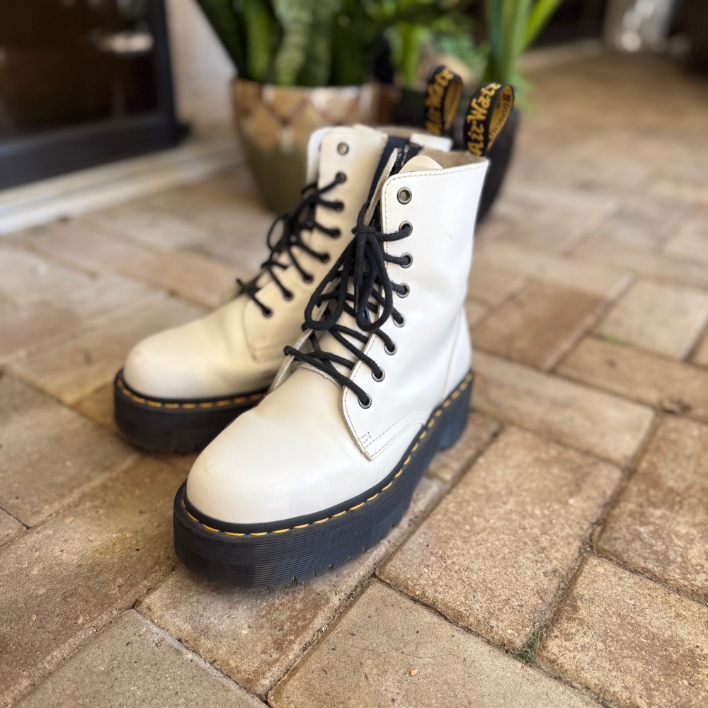 White Platform Doc Marten Boots